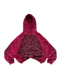 Spider Stitch Oversized Hoodie Crimson - Front view