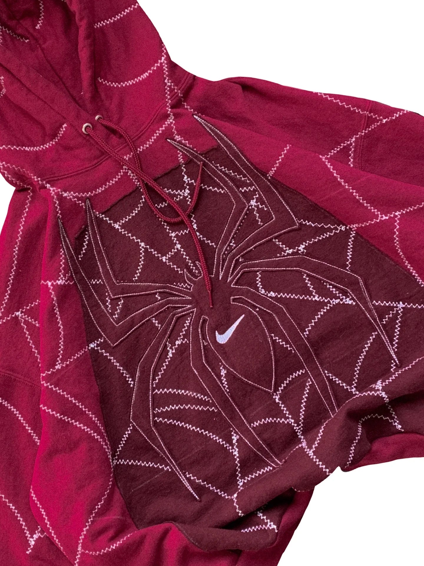 Spider Stitch Oversized Hoodie Crimson - Product detail